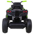 Quad ATV Air na batériu pre deti Čierno-zeleéá + Nafukovacie kolesá + Rádio MP3 + Pomalý štart