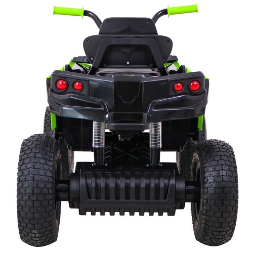 Quad ATV Air na batériu pre deti Čierno-zeleéá + Nafukovacie kolesá + Rádio MP3 + Pomalý štart