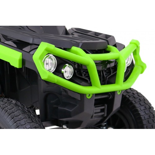 Quad ATV Air na batériu pre deti Čierno-zeleéá + Nafukovacie kolesá + Rádio MP3 + Pomalý štart