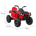 Quad ATV Air na batériu pre deti Červené + Nafukovacie kolesá + Rádio MP3 + Pomalý štart