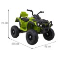 Quad ATV Air na batériu pre deti Zelené + Nafukovacie kolesá + Rádio MP3 + Pomalý štart