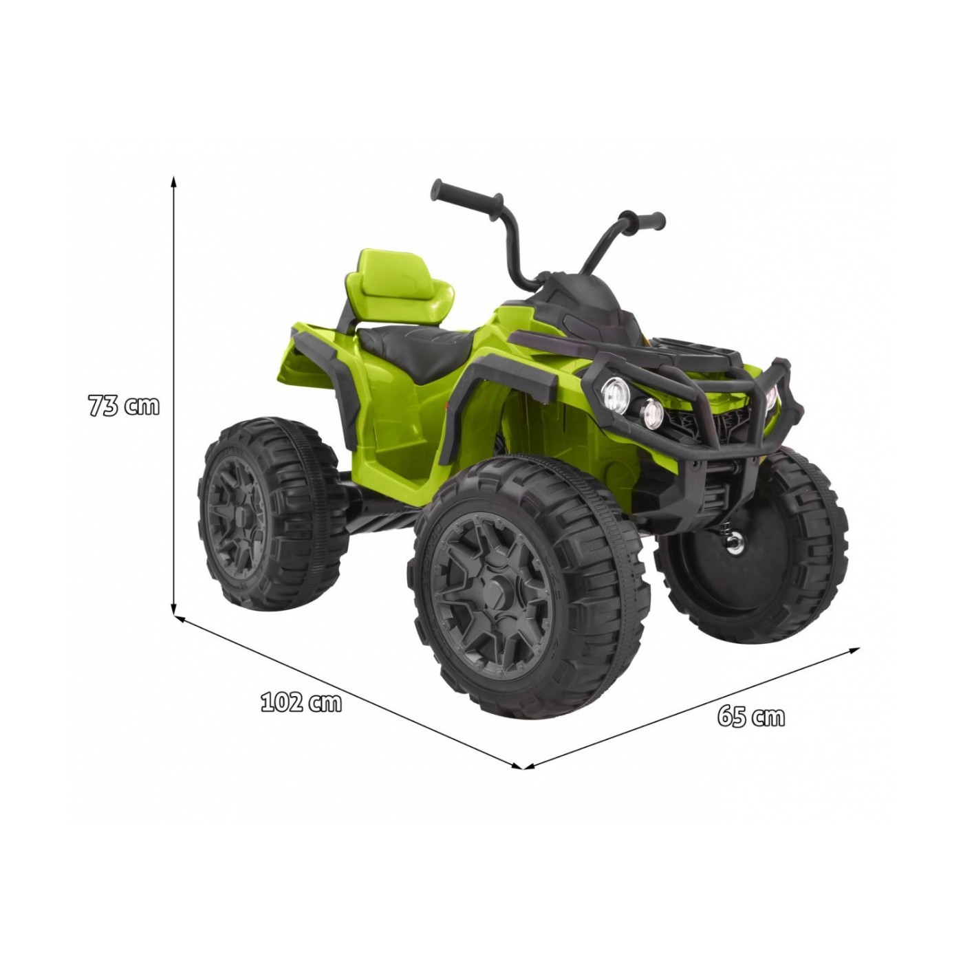 Quad ATV na batériu pre deti Zelené + Kolesá EVA + Rádio MP3 + LED + Pomalý štart.