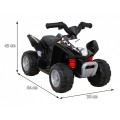 Quad Honda 250X TRX na batériu Čierna + Klaksón + LED + Ekokoža