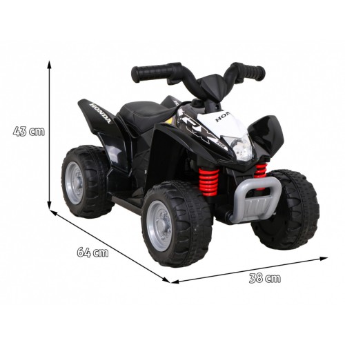 Quad Honda 250X TRX na batériu Čierna + Klaksón + LED + Ekokoža