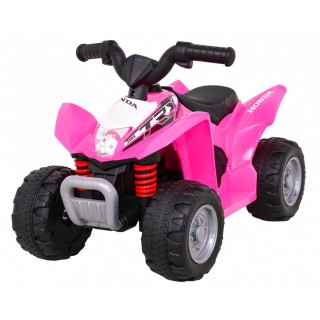 Quad Honda 250X TRX na batériu Ružová + Klaksón + LED + Ekokoža