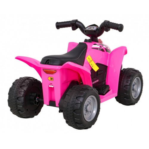 Quad Honda 250X TRX na batériu Ružová + Klaksón + LED + Ekokoža