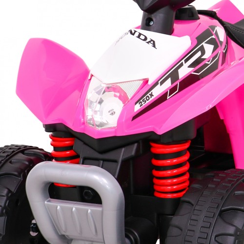 Quad Honda 250X TRX na batériu Ružová + Klaksón + LED + Ekokoža