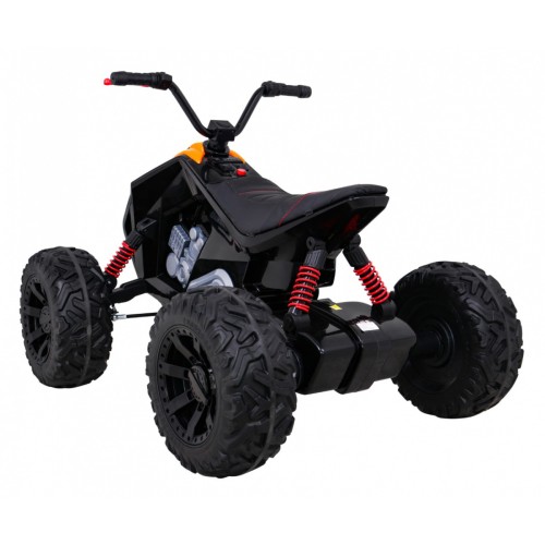 Quad Lucky Seven na batériu Čierne + Kolesá EVA + Pomalý štart + LED + MP3 USB