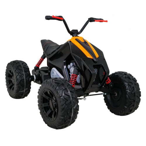 Quad Lucky Seven na batériu Čierne + Kolesá EVA + Pomalý štart + LED + MP3 USB