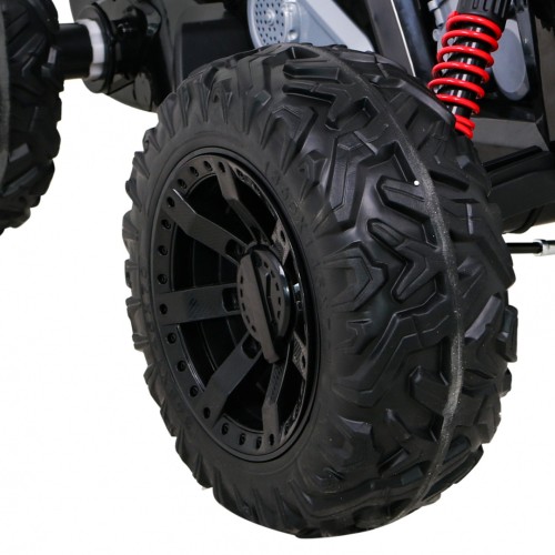 Quad Lucky Seven na batériu Čierne + Kolesá EVA + Pomalý štart + LED + MP3 USB