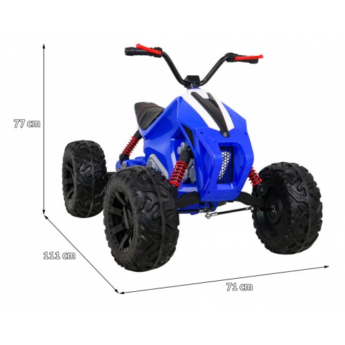 Quad Lucky Seven na batériu Modré + Kolesá EVA + Pomalý štart + LED + MP3 USB