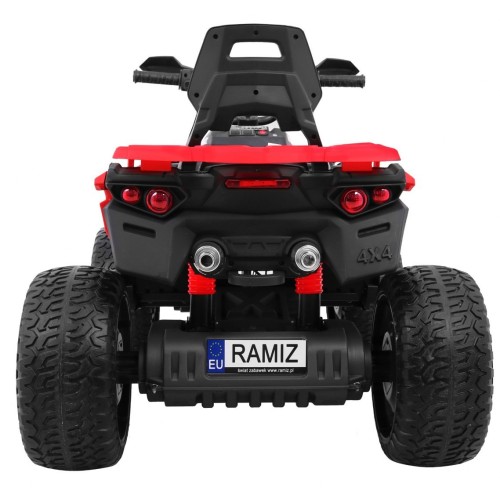 Quad Maverick 4x4 Elektrické vozidlo pre deti Červené + Kolesá EVA + Audio panel + LED