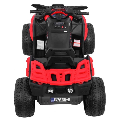 Quad Maverick 4x4 Elektrické vozidlo pre deti Červené + Kolesá EVA + Audio panel + LED
