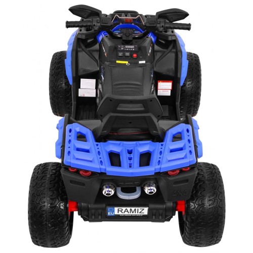 Quad Maverick 4x4 Elektrické vozidlo pre deti Modré + Kolesá EVA + Audio panel + LED