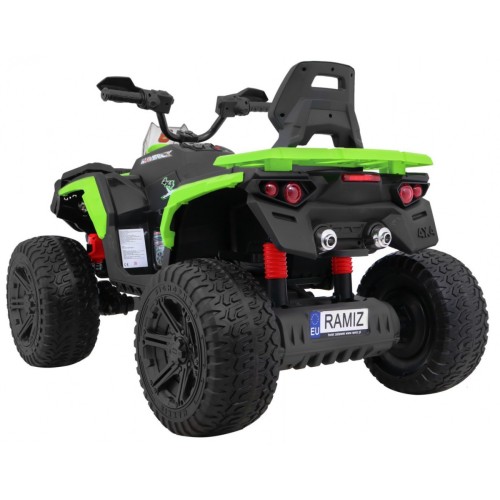 Quad Maverick 4x4 Elektrické vozidlo pre deti Zelené + Kolesá EVA + Audio panel + LED