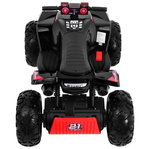 Quad na batériu Šport Run pre deti Čierny + Pohon 4x4 + LED + Rádio MP3