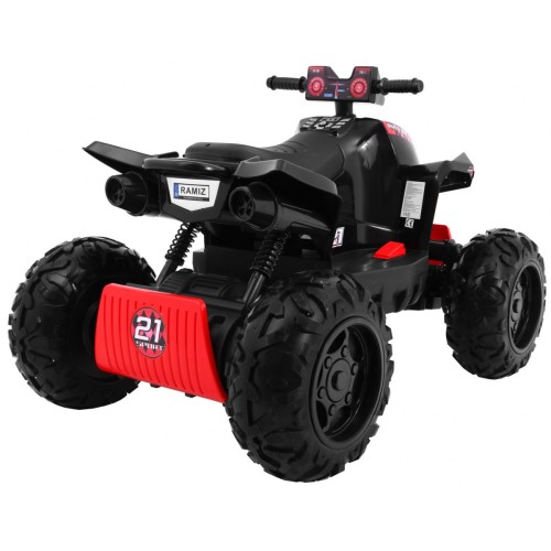 Quad na batériu Šport Run pre deti Čierny + Pohon 4x4 + LED + Rádio MP3
