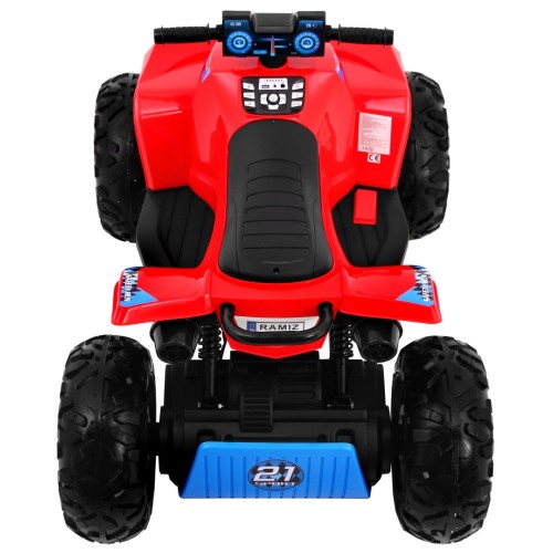 Quad na batériu Šport Run pre deti Červený + Pohon 4x4 + LED + Rádio MP3