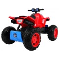 Quad na batériu Šport Run pre deti Červený + Pohon 4x4 + LED + Rádio MP3