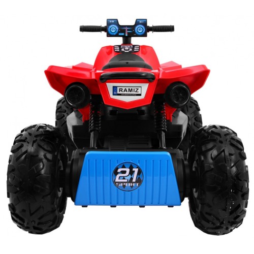 Quad na batériu Šport Run pre deti Červený + Pohon 4x4 + LED + Rádio MP3