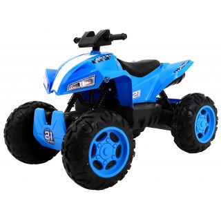 Quad na batériu Šport Run pre deti Modrý + Pohon 4x4 + LED + Rádio MP3