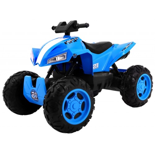 Quad na batériu Šport Run pre deti Modrý + Pohon 4x4 + LED + Rádio MP3