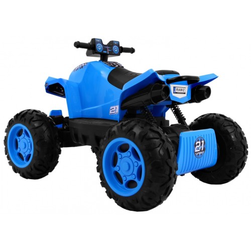 Quad na batériu Šport Run pre deti Modrý + Pohon 4x4 + LED + Rádio MP3