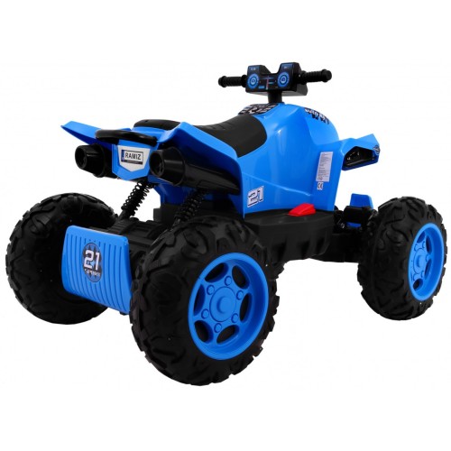 Quad na batériu Šport Run pre deti Modrý + Pohon 4x4 + LED + Rádio MP3