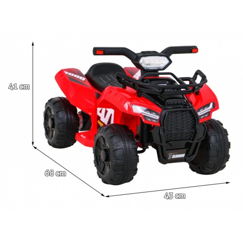 Quad Storm na batériu pre deti Červený + Motor 25W + MP3 USB + LED