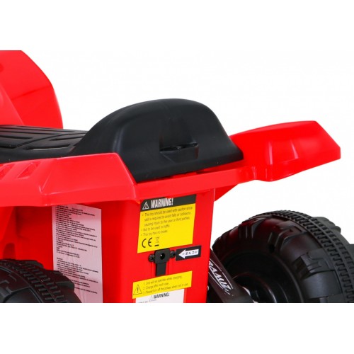 Quad Storm na batériu pre deti Červený + Motor 25W + MP3 USB + LED