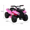 Quad Storm na batériu pre deti Ružový + Motor 25W + MP3 USB + LED