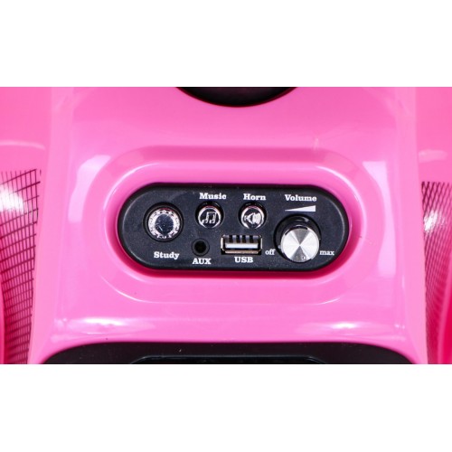 Quad Storm na batériu pre deti Ružový + Motor 25W + MP3 USB + LED