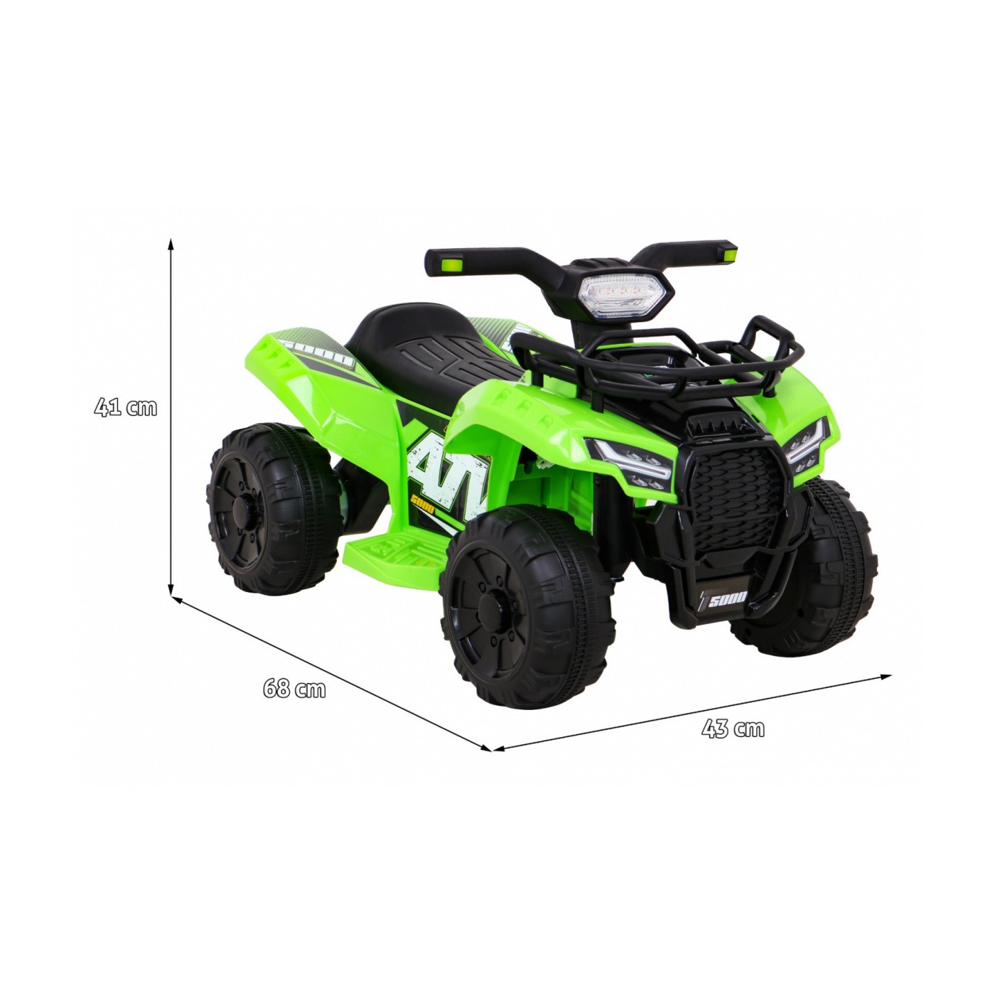 Quad Storm na batériu pre deti Zelený + Motor 25W + MP3 USB + LED