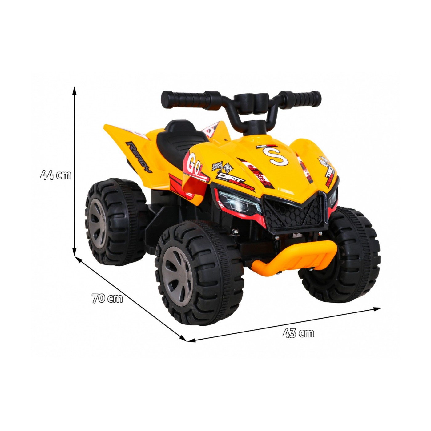 Quad The Fastest na batériu pre deti Žltý + Motor 25W