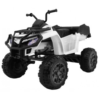 Quad XL ATV na batériu pre deti Biely + Pohon 4x4 + Batožinový priestor + Pomalý štart + EVA + Audio LED