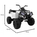 Quad XL ATV na batériu pre deti Biely + Pohon 4x4 + Batožinový priestor + Pomalý štart + EVA + Audio LED