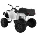 Quad XL ATV na batériu pre deti Biely + Pohon 4x4 + Batožinový priestor + Pomalý štart + EVA + Audio LED