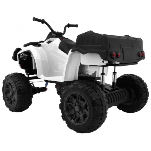 Quad XL ATV na batériu pre deti Biely + Pohon 4x4 + Batožinový priestor + Pomalý štart + EVA + Audio LED