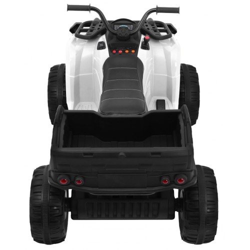 Quad XL ATV na batériu pre deti Biely + Pohon 4x4 + Batožinový priestor + Pomalý štart + EVA + Audio LED