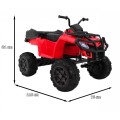 Quad XL ATV na batériu pre deti Červený + Pohon 4x4 + Batožinový priestor + Pomalý štart + EVA + Audio LED