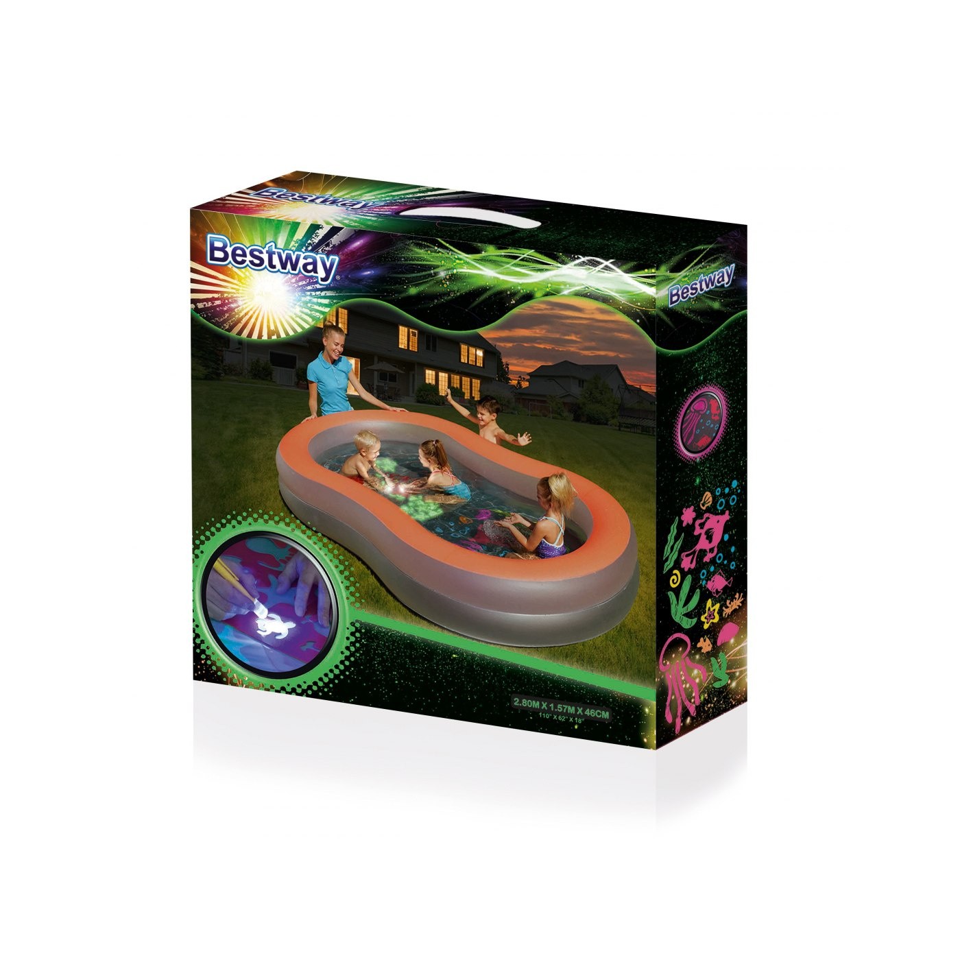 Bazén Doodle Glow 280x157x46cm BESTWAY