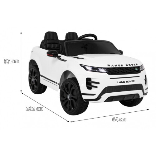 Range Rover Evoque na batériu pre deti Biely + Ovládač + Pomalý štart + MP3 LED