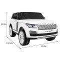 Range Rover HSE 2-miesta Autíčko pre deti Biely + Ovládač + 5-bodové pásy + Audio panel + LED