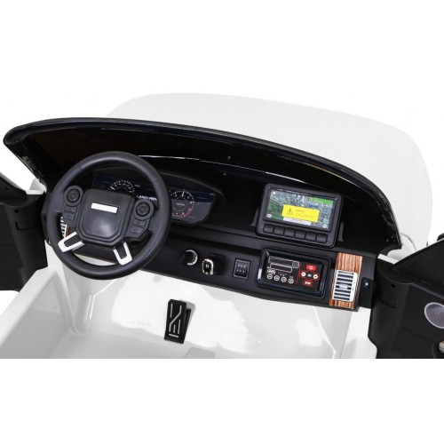 Range Rover HSE 2-miesta Autíčko pre deti Biely + Ovládač + 5-bodové pásy + Audio panel + LED