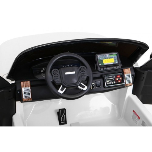 Range Rover HSE 2-miesta Autíčko pre deti Biely + Ovládač + 5-bodové pásy + Audio panel + LED