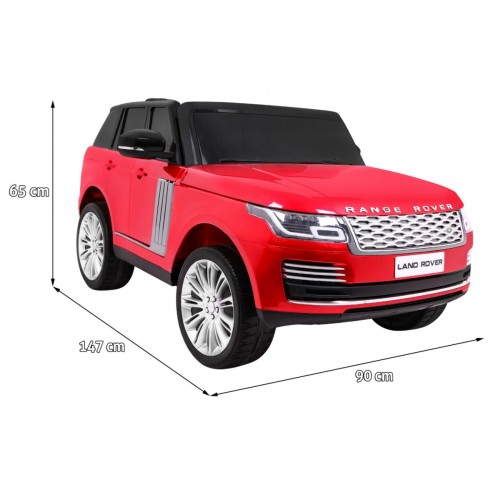 Range Rover HSE Lakované Autíčko pre 2 deti Červené + Ovládač + 5-bodové pásy + Audio panel + LED