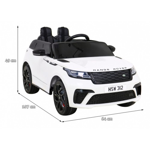 Range Rover Velar na batériu Biely + Ovládač + EVA + Pomalý štart + MP3 LED