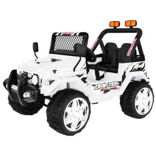 Terénny Raptor Drifter na batériu pre deti Biely + Ovládač + Pomalý štart + EVA + Zvuky Svetiel