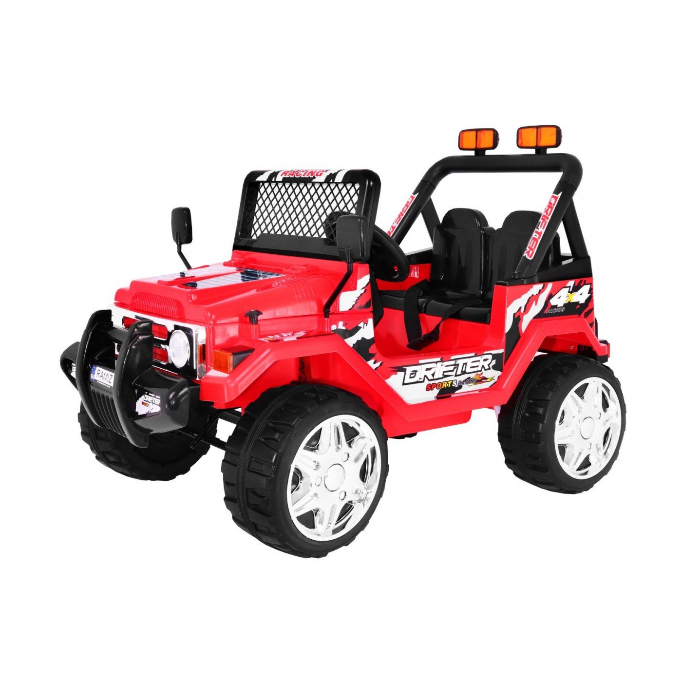 Terénny Raptor Drifter na batériu pre deti Červený + Ovládač + Pomalý štart + EVA + Zvuky Svetiel