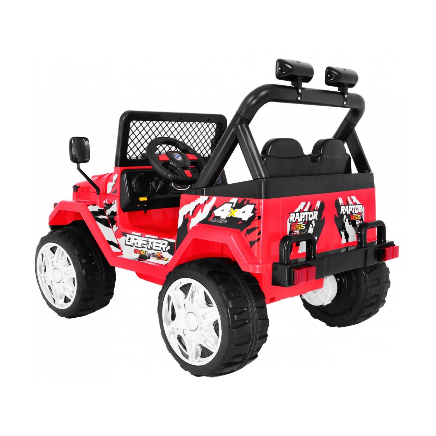 Terénny Raptor Drifter na batériu pre deti Červený + Ovládač + Pomalý štart + EVA + Zvuky Svetiel